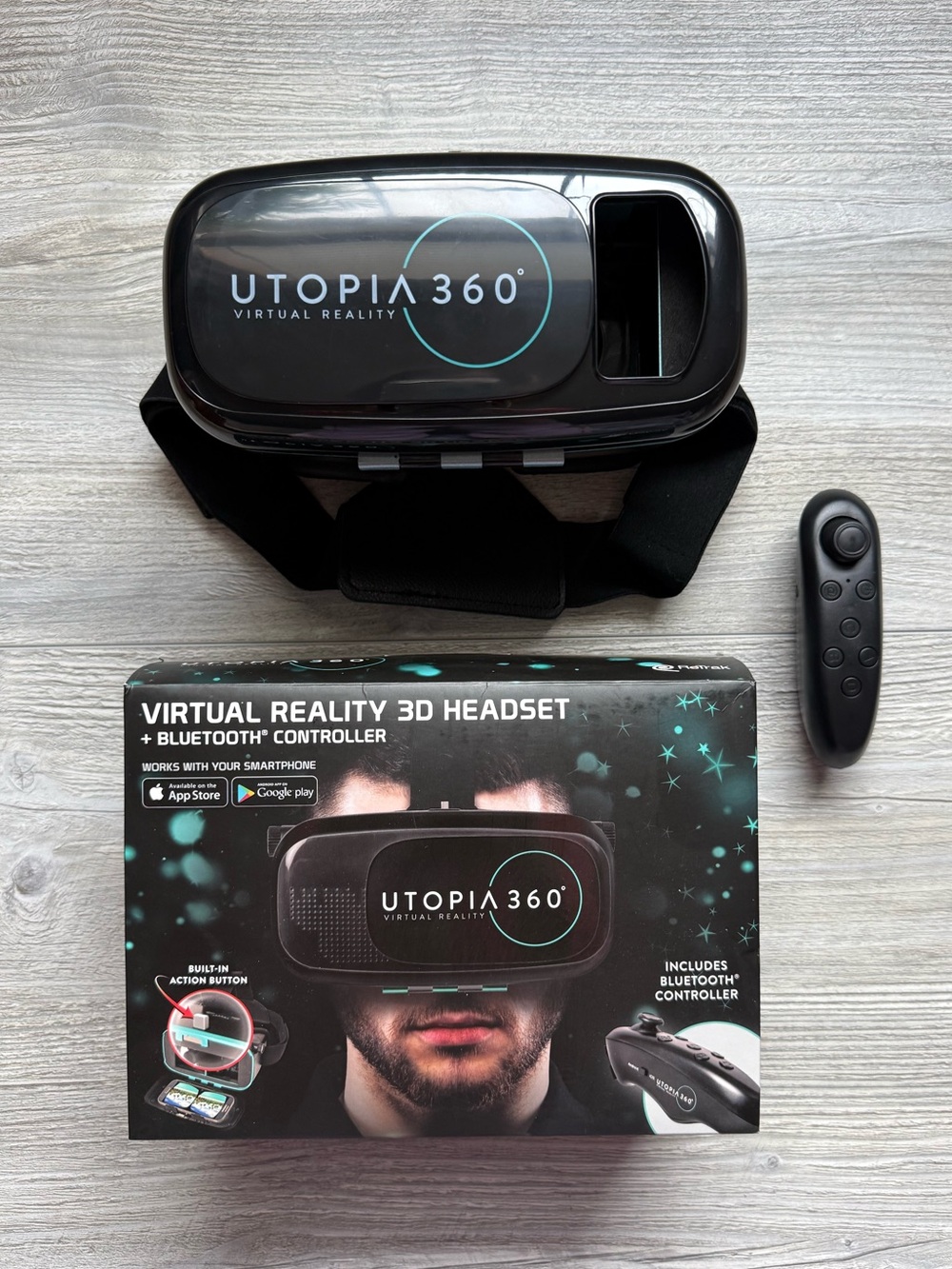 ReTrak - Utopia 360° Virtual Reality 3D Headset with Bluetooth Controller